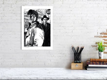 Load image into Gallery viewer, Film noir art drawing print of Out Of The Past A3 size