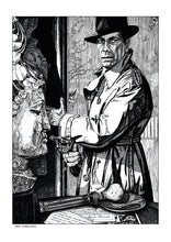 Load image into Gallery viewer, Film noir art drawing print of The Big Sleep by John Harbourne