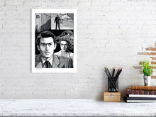 Load image into Gallery viewer, Film noir art drawing print of Spellbound A3 size