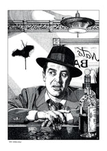 Load image into Gallery viewer, Film noir art drawing print of The Lost Weekend by John Harbourne