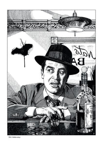 Film noir art drawing print of The Lost Weekend by John Harbourne