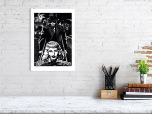 Film noir art drawing print of Double Indemnity A3 size