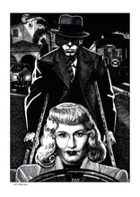 Load image into Gallery viewer, Film noir art drawing print of Double Indemnity by John Harbourne
