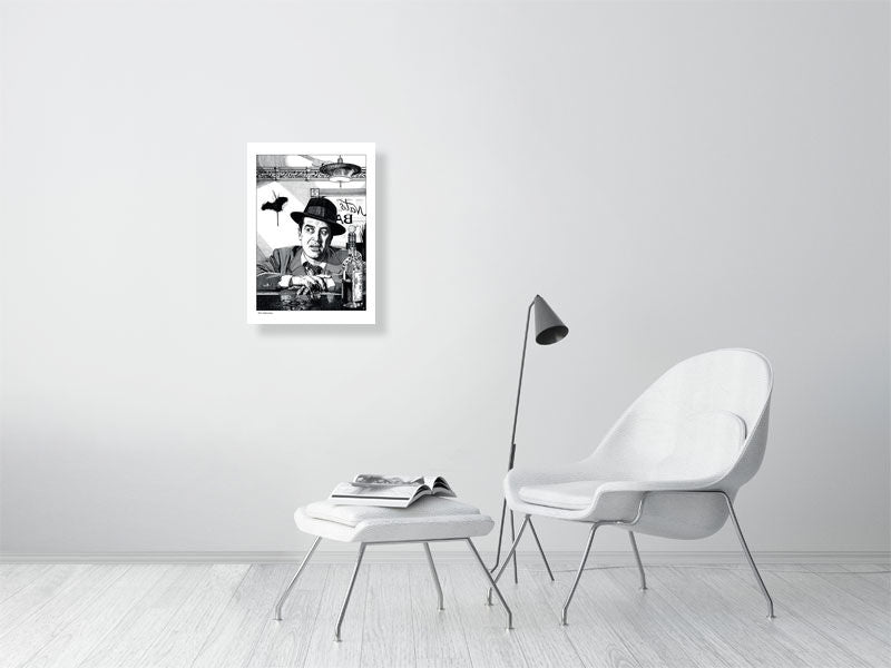 Film noir art drawing print of The Lost Weekend A2 size