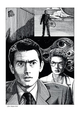 Load image into Gallery viewer, Film noir art drawing print of Spellbound by John Harbourne