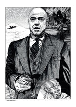 Load image into Gallery viewer, Film noir art drawing print of Citizen Kane by John Harbourne
